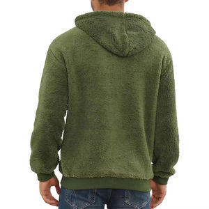 Teddy Fleece <b>Hoodie</b> for Men Thick Outdoor <b>Sherpa</b> Polyester_Cotton Hoodies Factory-Made Winter Wear - Product Image 2