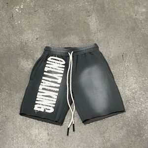 Pantalones cortos de felpa francesa para hombre personalizados al por mayor, ropa de calle de algodón pesado, pantalones cortos desgastados vintage con lavado ácido - Product Image 3