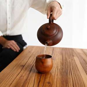 Tasse à thé en bois traditionnelle classique écologique durable, bois naturel massif, tasse à café artisanale, 250 ml, pour la maison et l'hôtel - Product Image 5