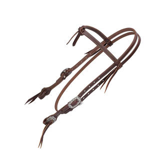 Tachuela de trabajo de cuero Weaver para adultos, banda para la frente con nudo de futuridad, calzones para cabeza, brida de caballo de cuero con herramientas florales Premium - Product Image 6