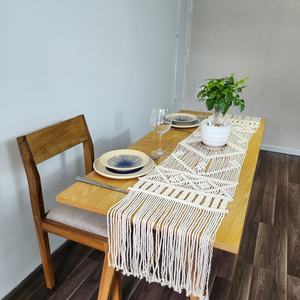 Customizable Bohemian Vintage Embroidered Macrame <b>Table</b> <b>Runner</b> Handmade Luxury Cotton Woven JNC Macrame Decor Wedding <b>Table</b> - Product Image 1