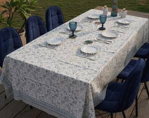 Nappe de sol carrée en coton simple floral fait à la main indienne lavable couverture de maison - Product Image 6