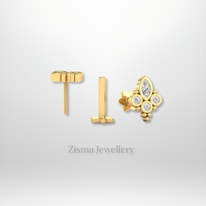 ต่างหูเพชรชนเผ่าหรูหรา14K 18K เครื่องประดับเจาะทองคำแท้ห้องปฏิบัติการจริงและเพชรธรรมชาติผ่านการรับรอง - Product Image 6