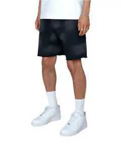 Shorts en toile délavée personnalisés pour hommes, style streetwear unisexe vintage, 100% coton, séchage rapide, respirant - Product Image 3