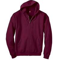 Sweat à capuche zippé premium marron, épais, style streetwear, 100% coton, coupe oversize, directement de l'usine de Sialkot