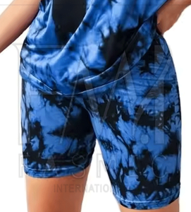 Dernière mode Design unique ensembles courts pour femmes 100% coton été Streetwear T-Shirts personnalisable tissu trou décoration - Product Image 4