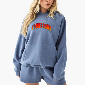 Heavyweight 100% Cotton Oversized Pullover Women's Hoodies Streetwear Custom DTF Printed Front Breathable Baggy Eco-Friendly - Product Image 3