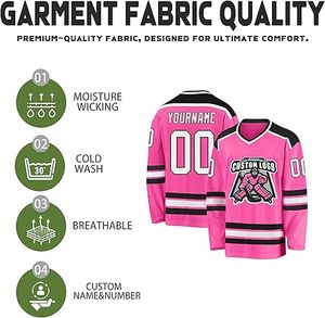 Camiseta de hockey sobre hielo de manga larga personalizada 2025, uniforme deportivo sublimado de secado rápido, ropa de equipo OEM para hombres, directo de fábrica - Product Image 3