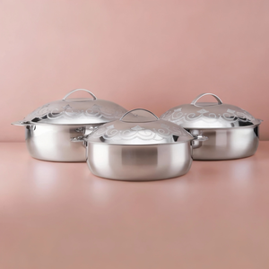 Premium Durable Non-Stick Etched Hammered Stainless Steel Hot Pot Set Insulated <b>Food</b> <b>Warmer</b> Casserole Lid Kitchen Restaurant - Product Image 2