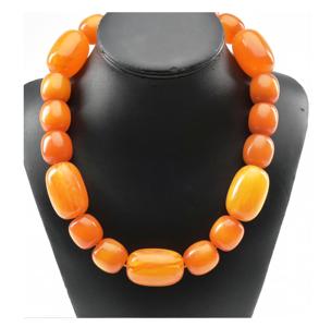 LARGE ORANGE RESIN BEADS NECKLACE TOTAL Handmade Multicolor Necklace with Eco-Friendly Angel and Buddhism Style - Product Image 1