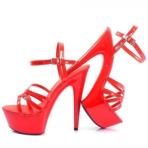 Chất Lượng Cao Của Phụ Nữ PU Thời Trang Hiện Đại 6 Inch Nhọn Stiletto Mở Toe Cao Gót Nền Tảng Dép Tại Bán Buôn - Product Image 6