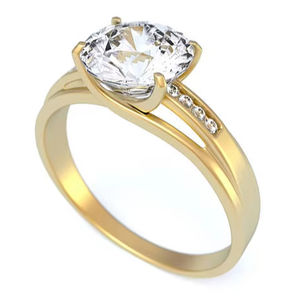 <b>14K</b> Solid <b>Gold</b> Wedding <b>Ring</b> with Natural Diamond VVS1 DF Grade New York Style Elegant and Chic - Product Image 1