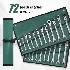 15pcs Flex Head Ratcheting <strong>Wrench</strong> <strong>Set</strong> Metric Ratchet <strong>Combination</strong> <strong>Wrenches</strong> Repair Tool - Product Image 4