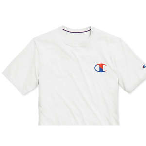 T-shirt da uomo Champion in cotone a vestibilità ampia, 240g, jersey bianco tinta unita, per fitness, taglia L, con stampa 200g, neutra - Product Image 3