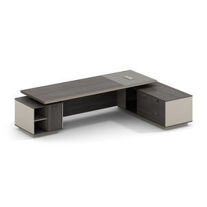 Modern CEO <b>Office</b> Desk L Shaped <b>Drawer</b> System Extendable Wooden Panel Customizable Villa Fast Installation New Design Executive - Product Image 4