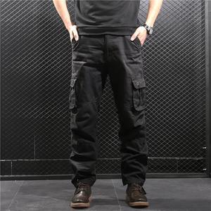 Pantalones cargo de mezclilla de algodón 100% para hombre, ropa de calle de alta calidad, pantalones vaqueros lavados con cremallera recta - Product Image 3