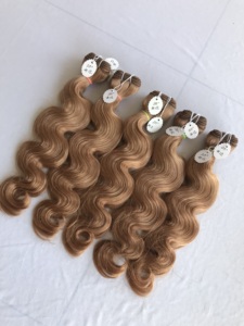 Single Donor 24" Inch <b>Body</b> <b>Wave</b> Indian Hair Extensions Good Quality Virgin Hair Grade 12A No.18 Colored Bundle Looking Good - Product Image 2