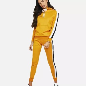 Combinaison de Jogging à capuche pour femmes, Logo personnalisé, marque privée, coupe Slim, ensemble de survêtement uni pour femmes - Product Image 3