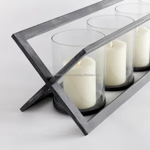 Portavelas Decorativo de Metal con Cristal para un Ambiente Cálido, Farol de Metal Minimalista para un Estilo Moderno por Zahid Exports - Product Image 3