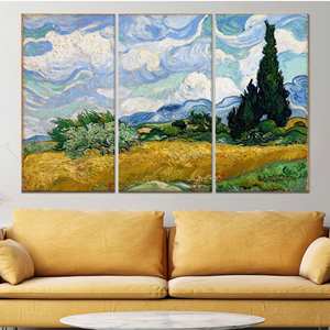 Campo de Trigo con Cipréses de Van Gogh: Impresión en Lienzo, Lienzo Enrollado en 3 Paneles - Product Image 1