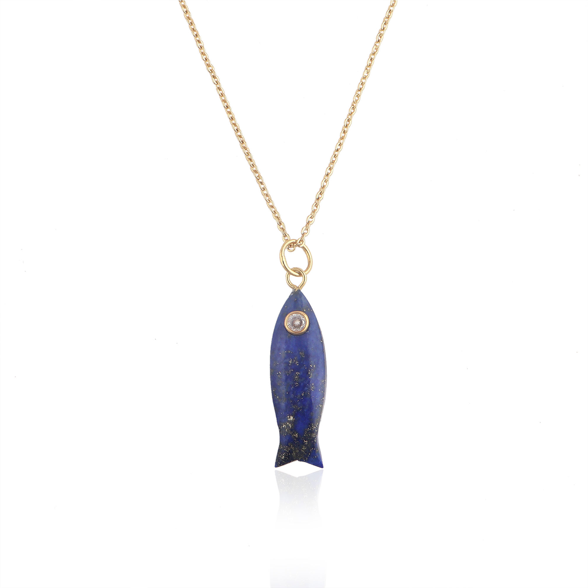 Lapis Lazuli, White CZ Eye