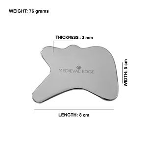 Calidad Original en forma de R de acero inoxidable Gua Sha Manual de reducción de arrugas faciales herramienta de alivio muscular hecha en la India - Product Image 6