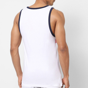 OEM custom new design <b>Mens</b> Gym <b>Vest</b> Wholesale Bodybuilding <b>Stringer</b> workout white Tank Top for <b>men</b> - Product Image 3