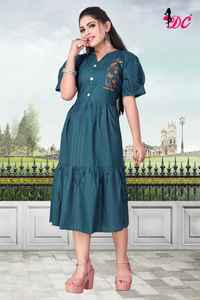 Anarkali-tela de algodón con estampados de goma, nueva colección de anarkali kurti con 7 colores hermosos - Product Image 3