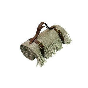 Manta lisa de espiga de color marrón suave con diseño personalizado a precio mayorista - Product Image 5