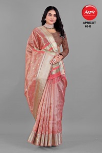 Saree en lin doux avec tissu tissé à la main naturel élégant pour les femmes léger ethnique pour l'été tenue quotidienne occasion de fête - Product Image 2