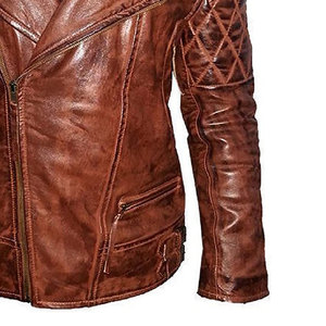 Chaqueta de Cuero para Hombre, Estilo Moderno, Cálida para Invierno, con Logotipo Personalizado en Relieve, Cuello Alto, Diseño Frontal de Alta Gama - Product Image 5