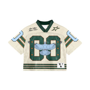 Streetwear Maillot Court Respirant en Maille de Polyester Maillots de Football Américain Personnalisés Maillot de Football Boxy à Sublimation T-shirt - Product Image 6