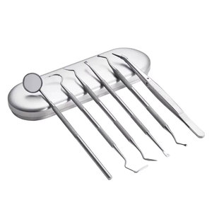 Mejor Venta de alta calidad removedor de cálculo dental dentista 6 piezas conjunto de herramientas con espejo escalador instrumentos quirúrgicos - Product Image 4