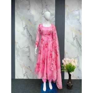 Parapluie en micro-coton intérieur en tissu imprimé floral doux et léger pour Salwar Kameez - Product Image 1