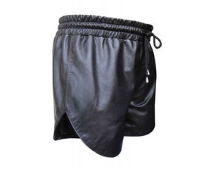 Pantalones Cortos de Cuero Genuino para Hombre, Casuales y Elegantes para Deportes, Cintura Media, Pantalones Cortos de Jogging a la Moda - Product Image 5