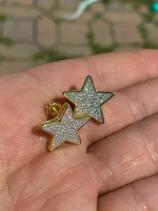 ต่างหูสตั๊ดผู้หญิงประดับ2ct สีโรสโกลด์แบบวินเทจเพชรโมสเตอริ่งทรงกลมสีโรสโกลด์925ชิ้น - Product Image 5