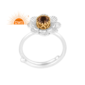 Hot Selling Fine Sterling Silver Natural Smoky <b>Quartz</b> Gemstone Stackable <b>Ring</b> Custom Jewelry For Women Gift For Her - Product Image 1