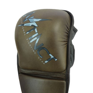 Guantes Profesionales de MMA para Entrenamiento de Kickboxing, Cuero Sintético Transpirable, Absorbe la Humedad, Medios Dedos, Cierre Doble - Product Image 3