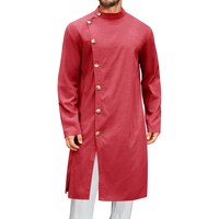 Vêtements musulmans indiens pour mariages et occasions festives Ensemble de pyjama uni Sherwani et Kurta pour hommes