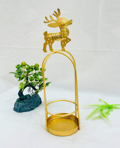เชิงเทียนโลหะหัวกวางบึงเสาแบบชนบทสำหรับเตาผิงแมนเทิลงานแต่งงานหรืออุปกรณ์ตกแต่งบ้านเทศกาลคริสต์มาส - Product Image 6