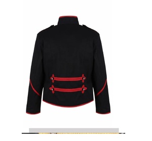 Chaqueta Negra para Hombre con Bordado Dorado, Cuello Alto, Manga Larga, Cierre de Botones, Corte Regular, para Adultos, Primavera/Verano - Product Image 2