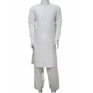 Оптовая продажа, мужские платья kameez shalwar, однотонные, с вырезом и рукавом