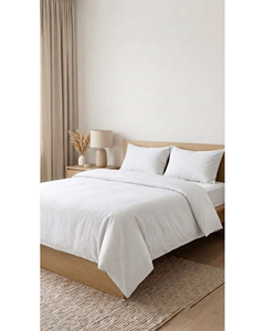 Wholesale Double Size Poly Cotton <b>Duvet</b> Cover <b>Set</b> | Soft Breathable Solid White Bedding <b>Set</b> | OEM ODM Private Label Manufacturer - Product Image 5
