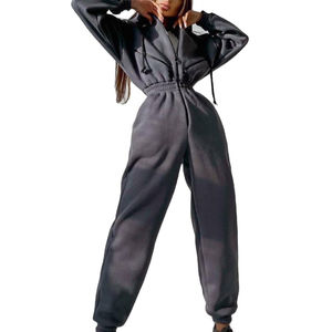 Conjunto Deportivo de Dos Piezas para Mujer, Invierno 2025, con Cremallera, Ecológico, Estilo Holgado, Ropa Deportiva Urbana, Estilo Sólido y Moderno - Product Image 5