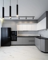 Lemari Dapur PET Modern Grosir Langsung dari Pabrik untuk Proyek Pengembangan Real Estat, Hunian, dan Komersial