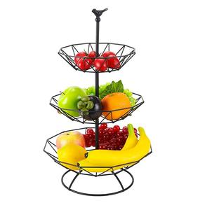 Panier de rangement pour fruits et légumes à 2 niveaux au toucher noir pour un usage quotidien et en cuisine - Product Image 4