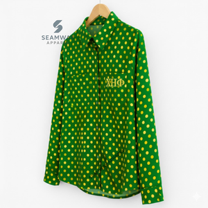 Camisa Formal de Negocios para Mujer Chi Eta Phi, Camisa de Vestir con Cuello y Botones Delanteros, Camisa de Manga Larga con Botones - Product Image 2