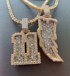 Colgante de eslabones cubanos con diseño de Hip Hop de plata 925 de lujo con moissanita diamante bolsa de dinero con hielo fianza joyería de fiesta personalizable - Product Image 2