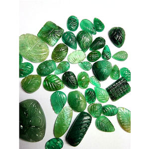 43 piezas de Esmeralda zambiana Natural 10mm a 22mm hoja tallada 143 Cts lote Iroc ventas hojas de alta calidad corte de piedras preciosas sueltas US $86 - Product Image 1