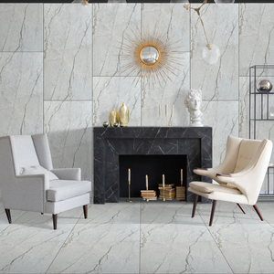 Azulejos vitrificados de porcelana esmaltada de 600x1200mm, acabado mate Avario gris, azulejos de suelo y pared de gran formato para interiores modernos - Product Image 4
